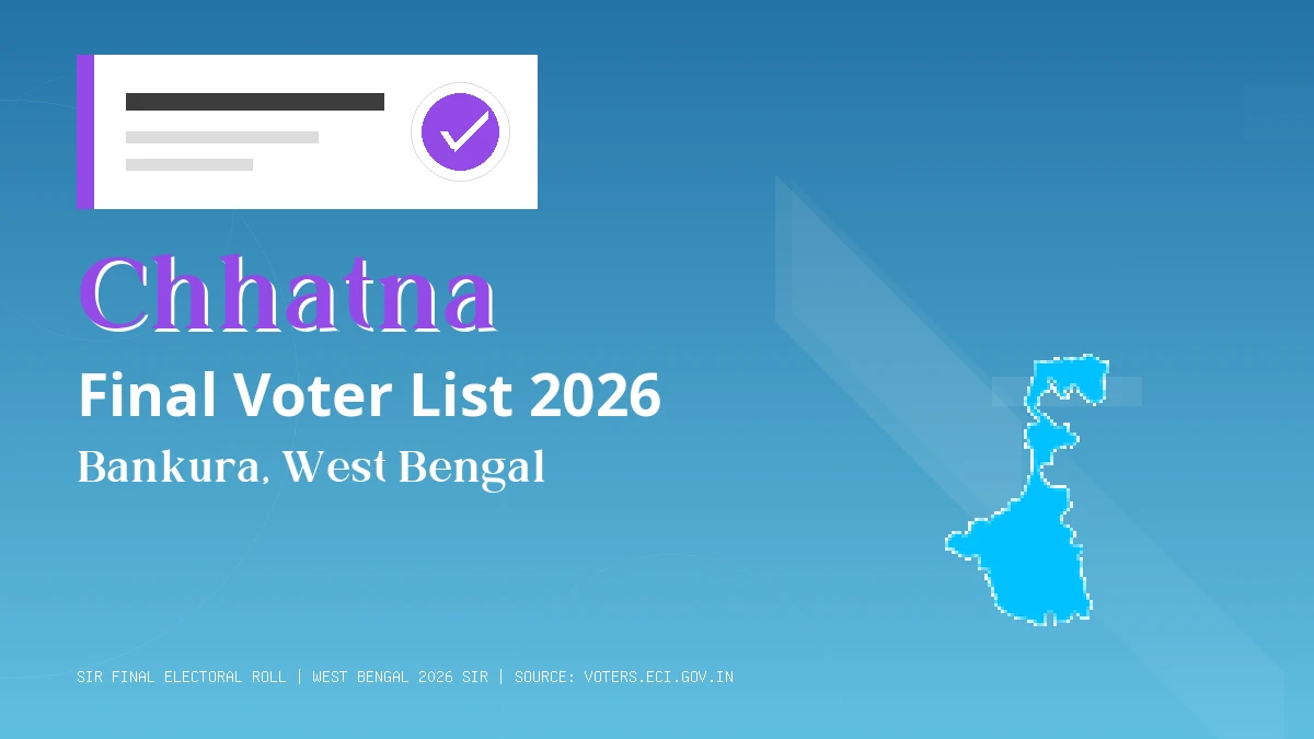 Chhatna Final Voter List 2026 West Bengal