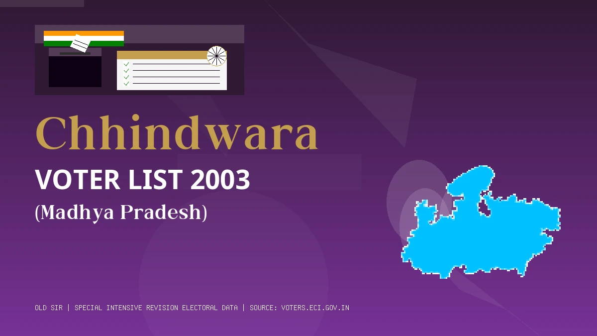 Chhindwara Voter List 2003 PDF Download Madhya Pradesh