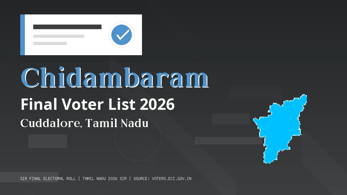 Chidambaram Final Voter List 2026 Tamil Nadu