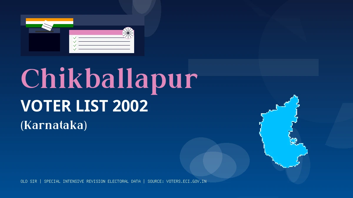 Chikballapur Voter List 2002 PDF Download Karnataka