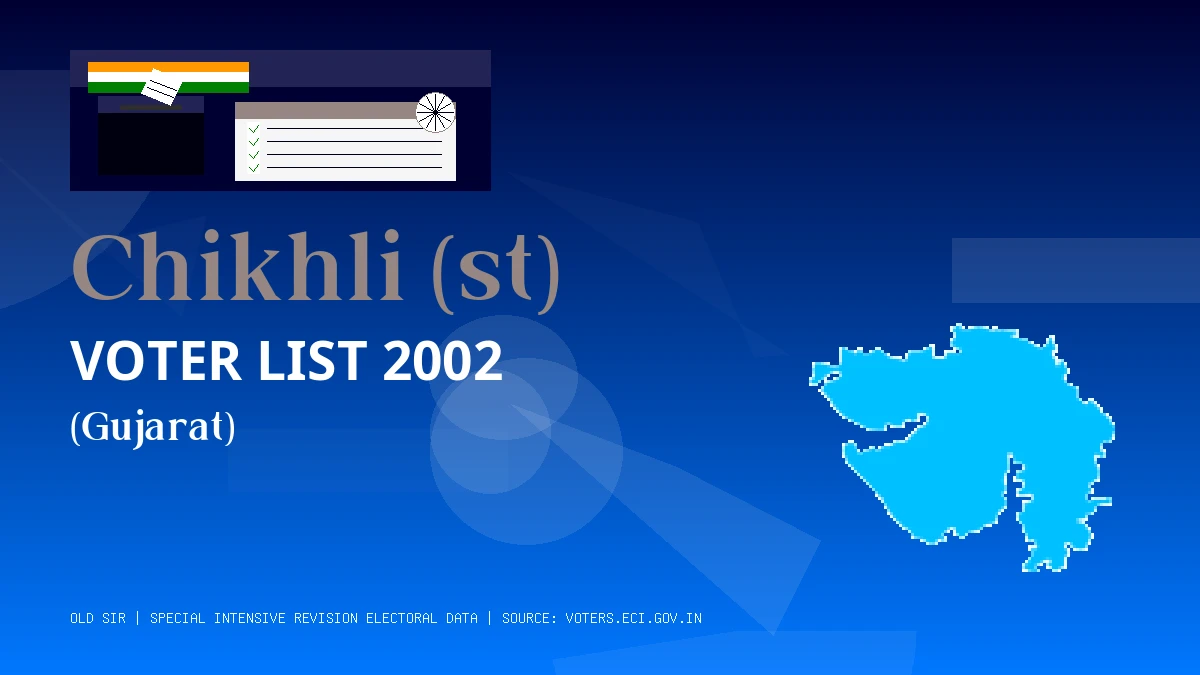 Chikhli (st) Voter List 2002 PDF Download Gujarat