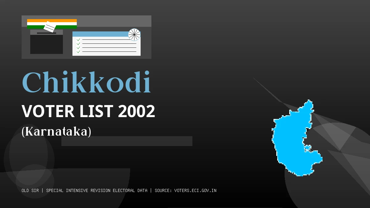 Chikkodi Voter List 2002 PDF Download Karnataka