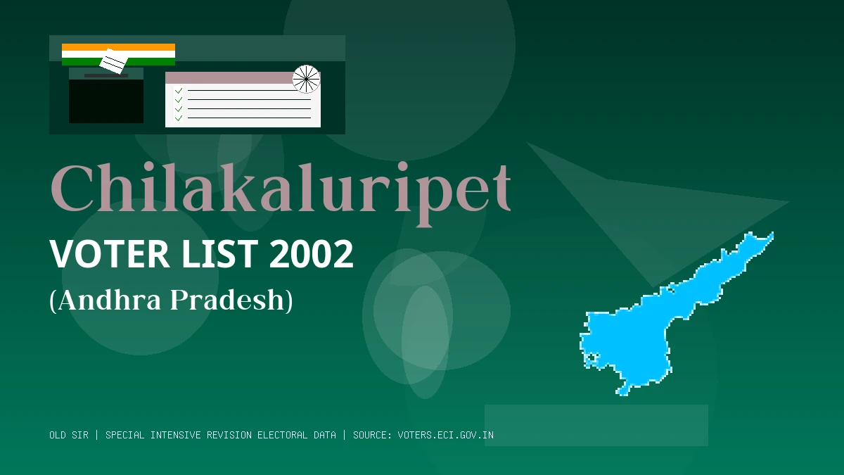 Chilakaluripet Voter List 2002 PDF Download Andhra Pradesh
