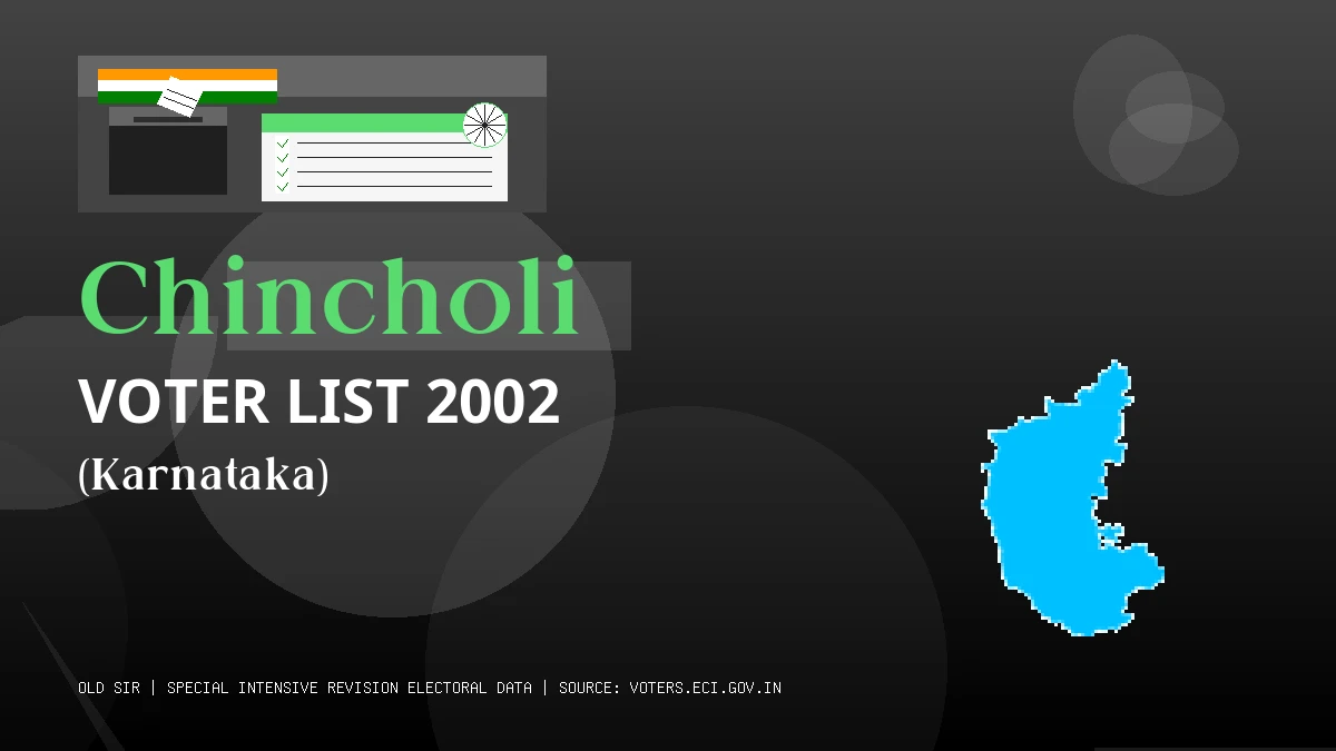 Chincholi Voter List 2002 PDF Download Karnataka