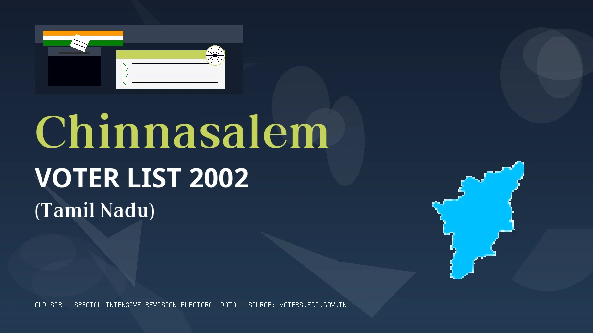 Chinnasalem Voter List 2002 PDF Download Tamil Nadu