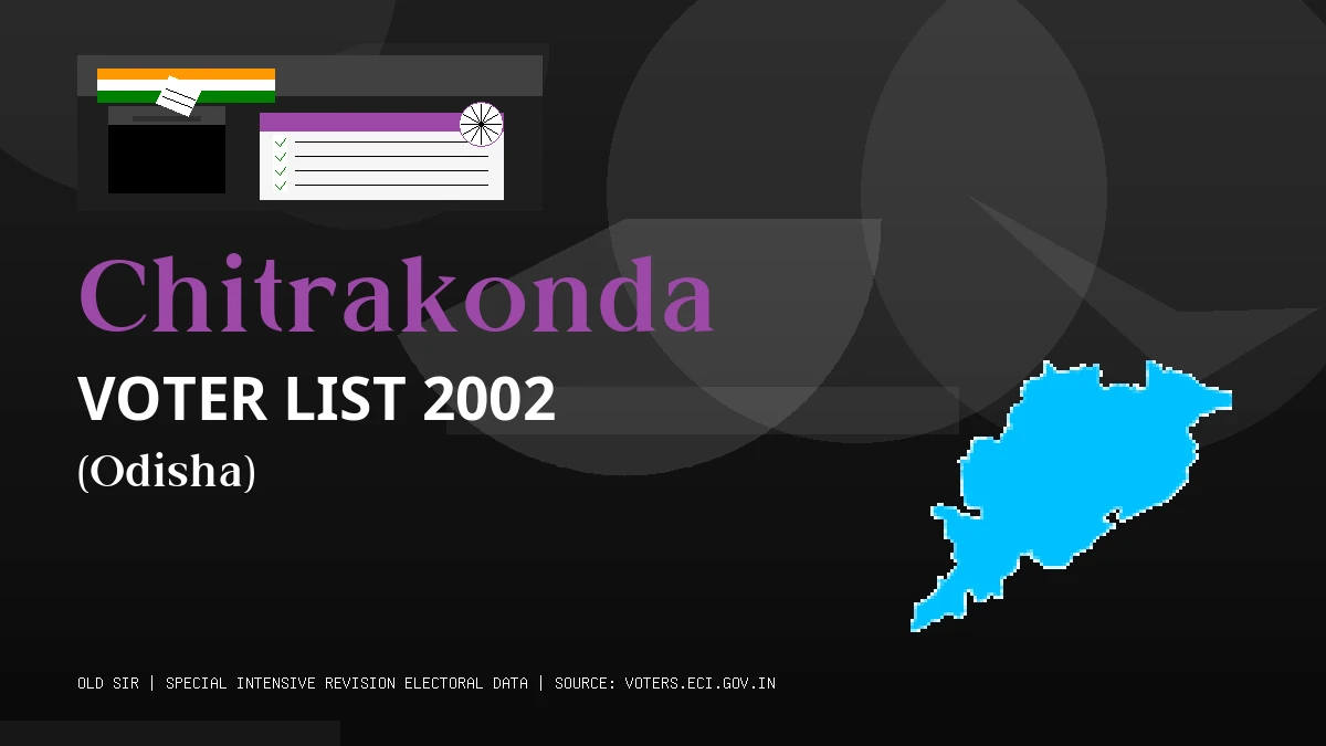 Chitrakonda Voter List 2002 PDF Download Odisha