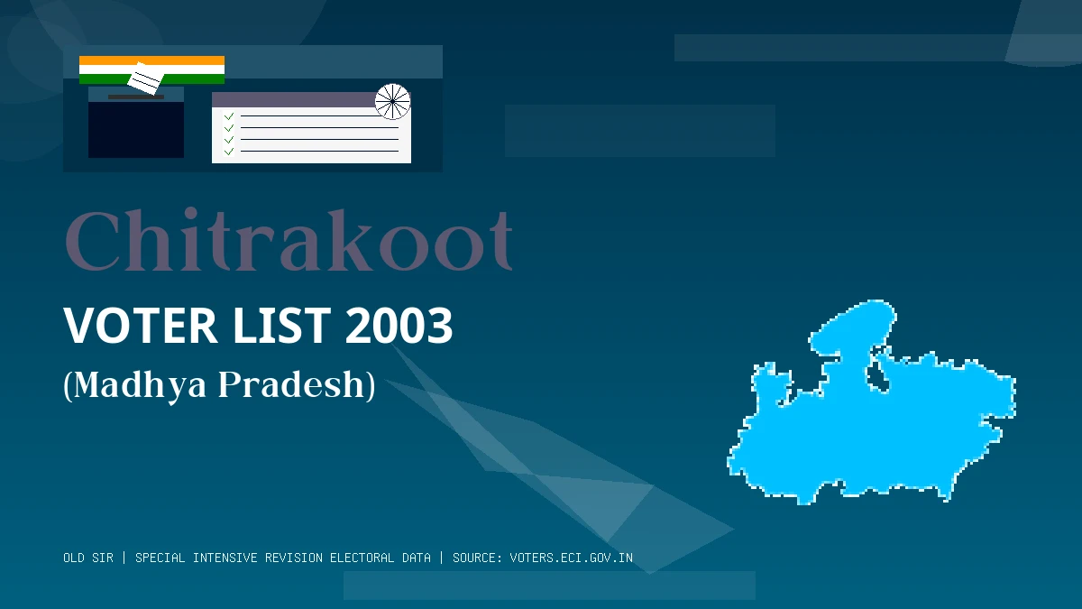 Chitrakoot Voter List 2003 PDF Download Madhya Pradesh