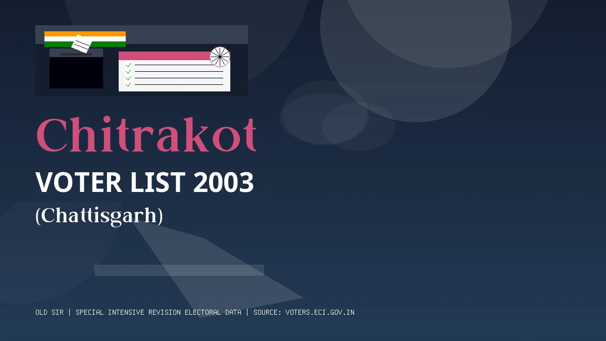 Chitrakot Voter List 2003 PDF Download Chattisgarh