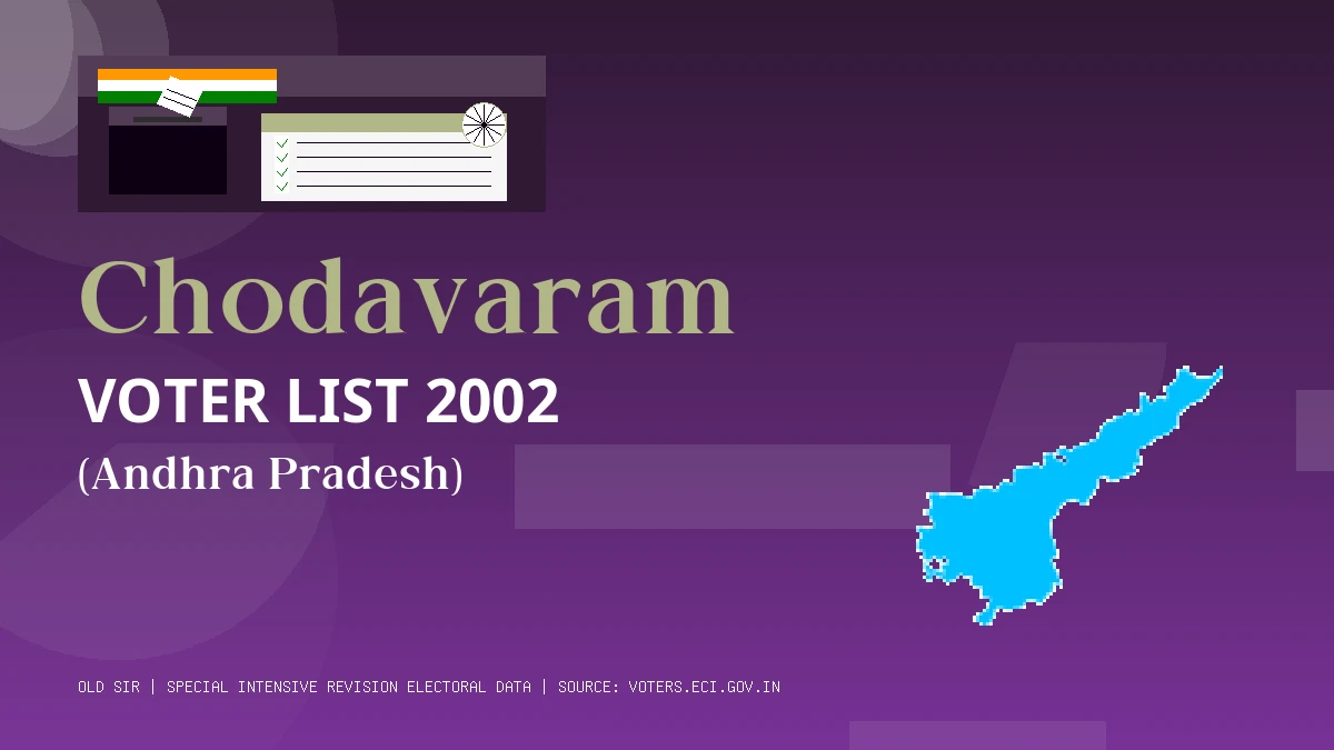 Chodavaram Voter List 2002 PDF Download Andhra Pradesh