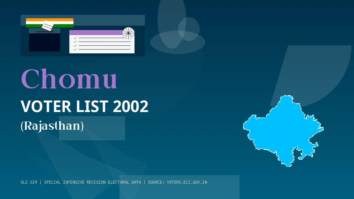 Chomu Voter List 2002 PDF Download Rajasthan