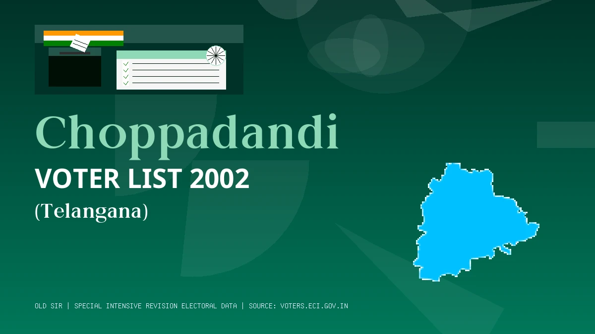 Choppadandi Voter List 2002 PDF Download Telangana