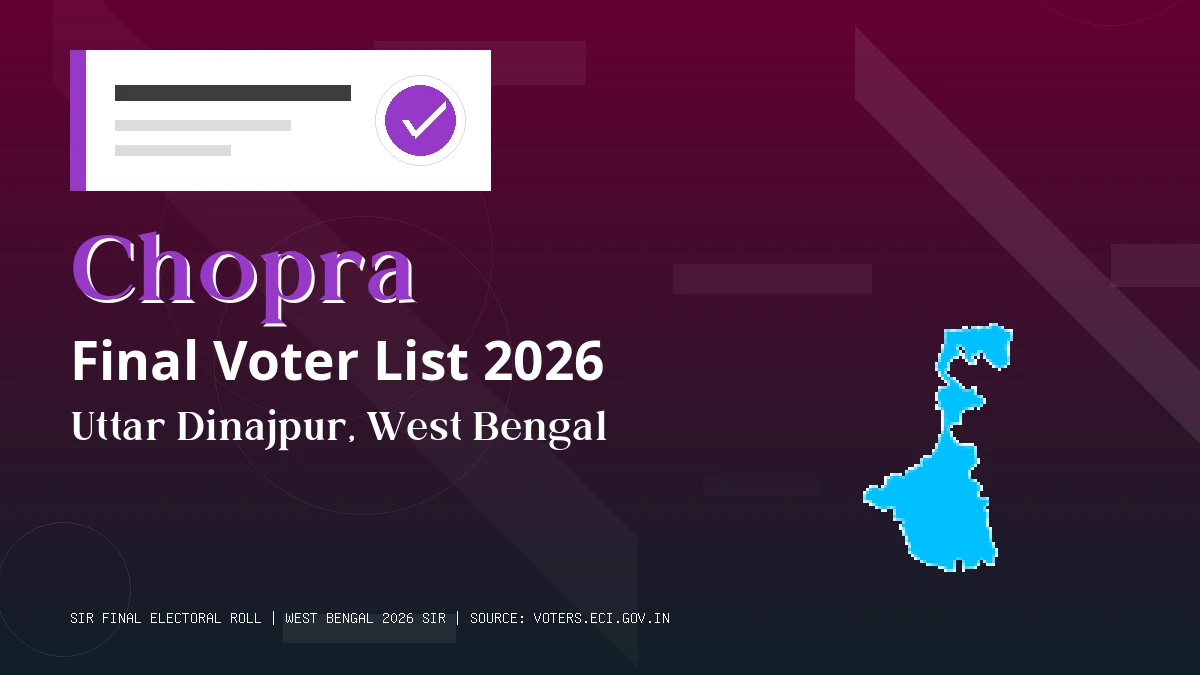 Chopra Final Voter List 2026 West Bengal