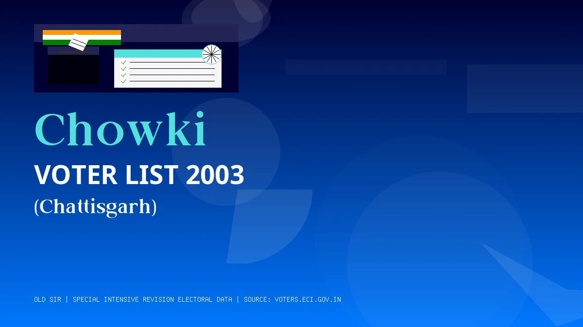 Chowki Voter List 2003 PDF Download Chattisgarh