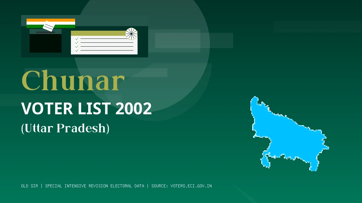 Chunar Voter List 2002 PDF Download Uttar Pradesh