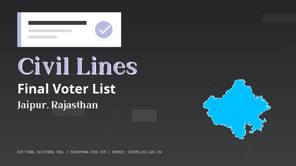 Civil Lines Final Voter List Rajasthan