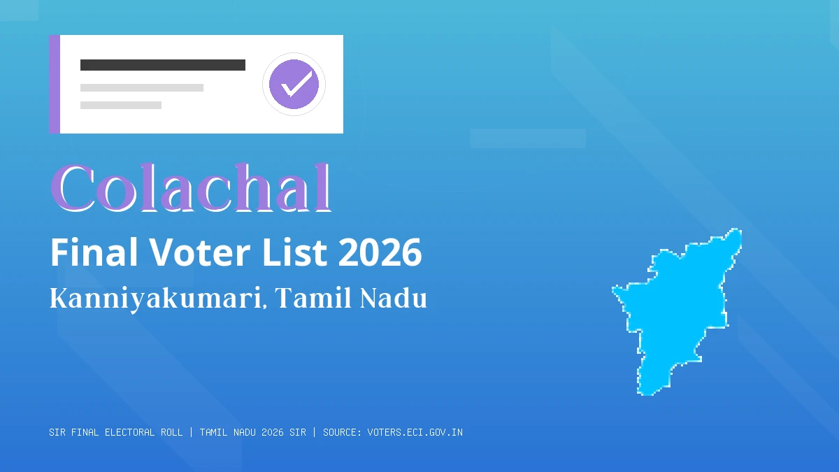 Colachal Final Voter List 2026 Tamil Nadu