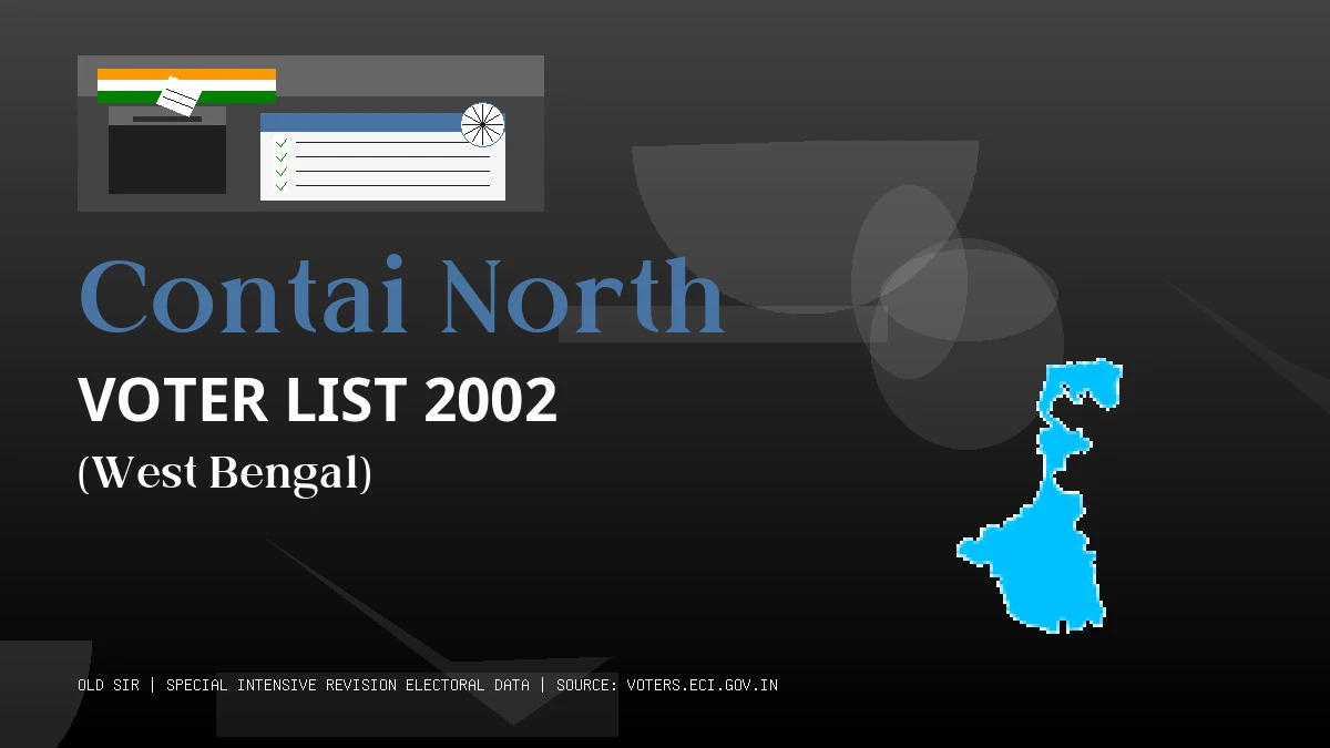 Contai North Voter List 2002 PDF Download West Bengal