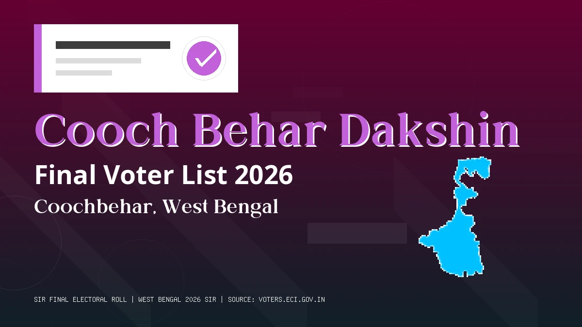 Cooch Behar Dakshin Final Voter List 2026 West Bengal