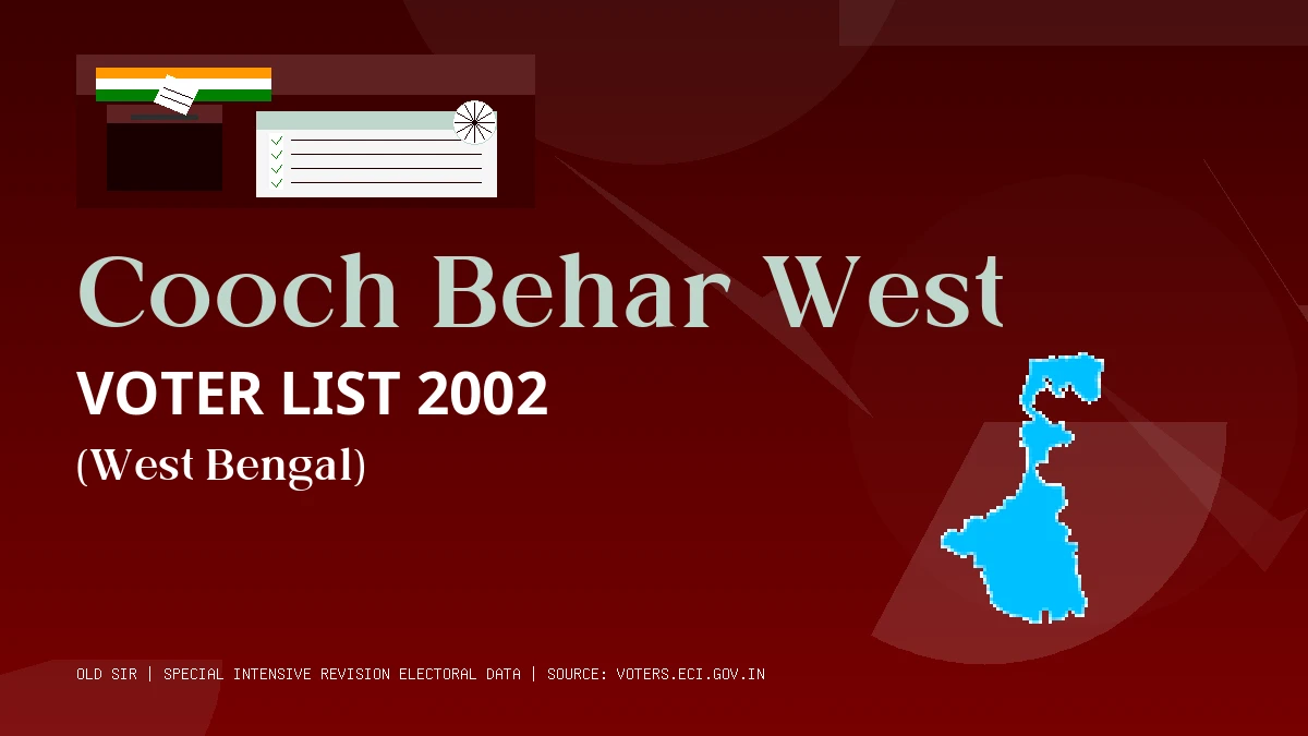 Cooch Behar West Voter List 2002 PDF Download West Bengal