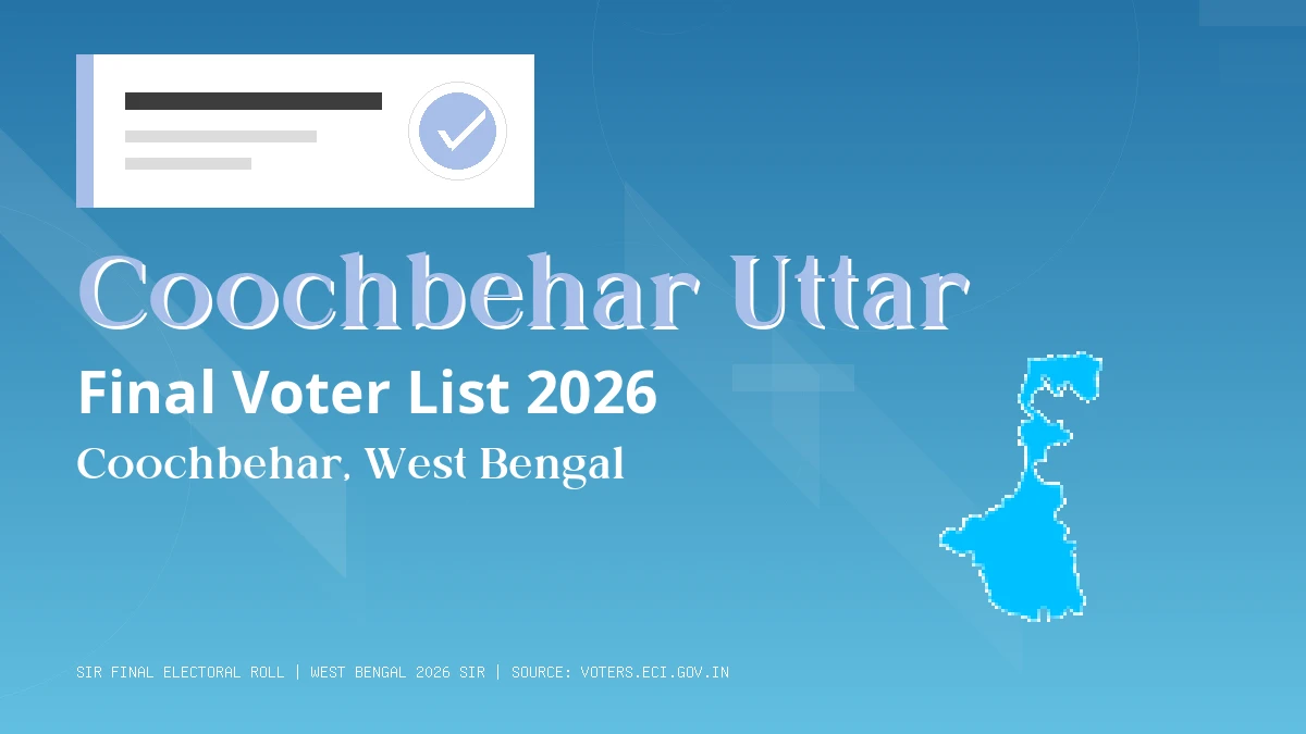 Coochbehar Uttar Final Voter List 2026 West Bengal