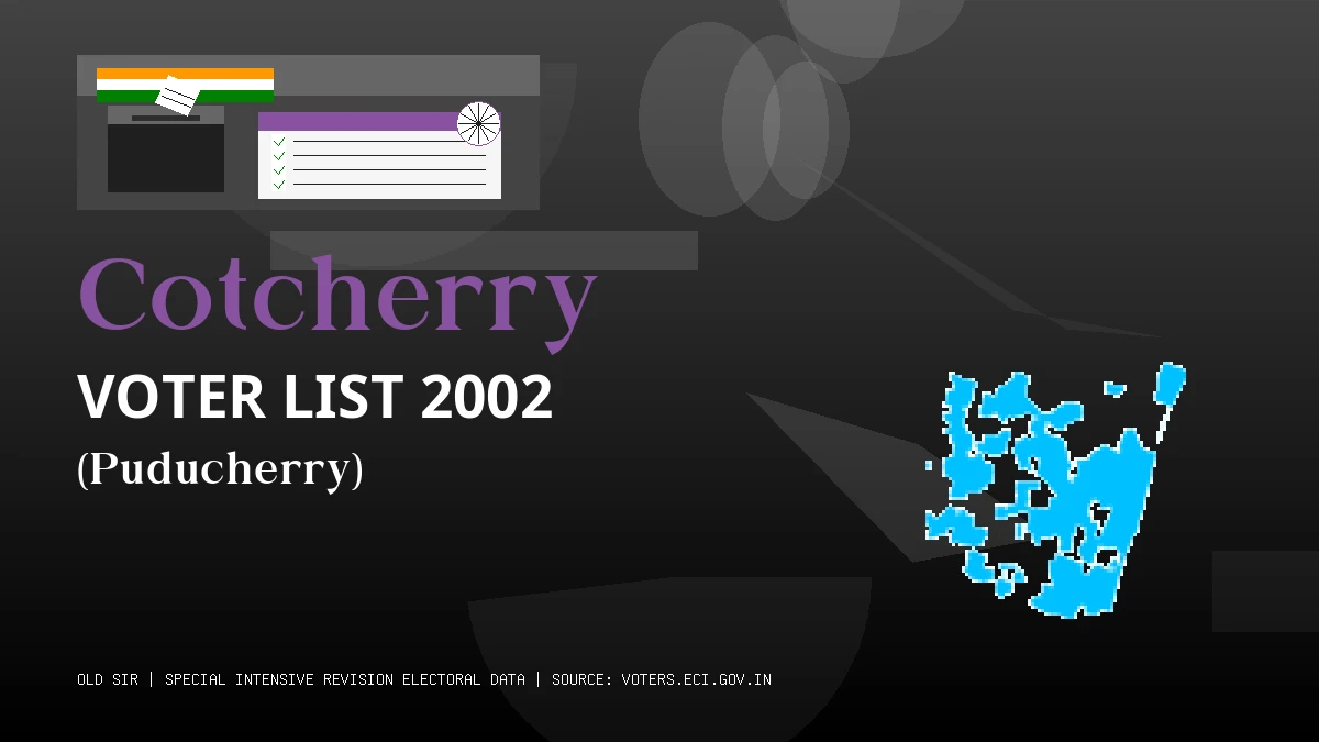Cotcherry Voter List 2002 PDF Download Puducherry
