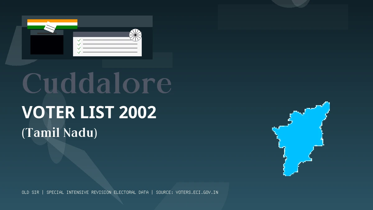 Cuddalore Voter List 2002 PDF Download Tamil Nadu
