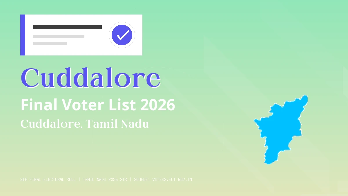 Cuddalore Final Voter List 2026 Tamil Nadu