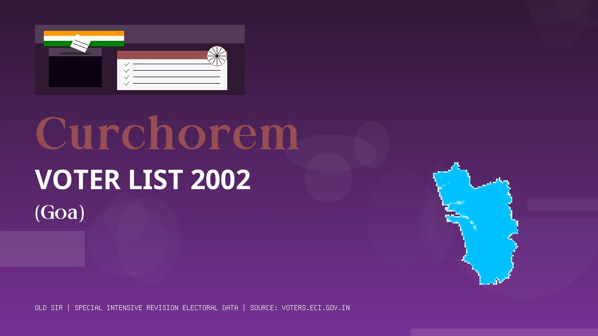 Curchorem Voter List 2002 PDF Download Goa