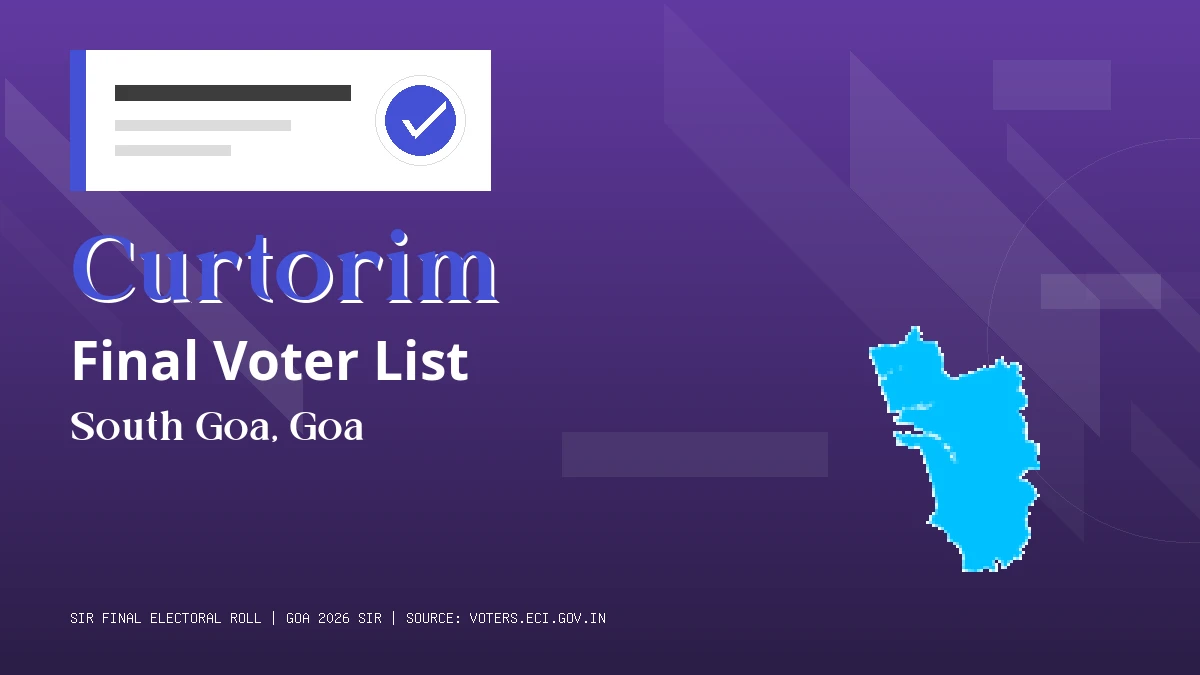 Curtorim Final Voter List Goa