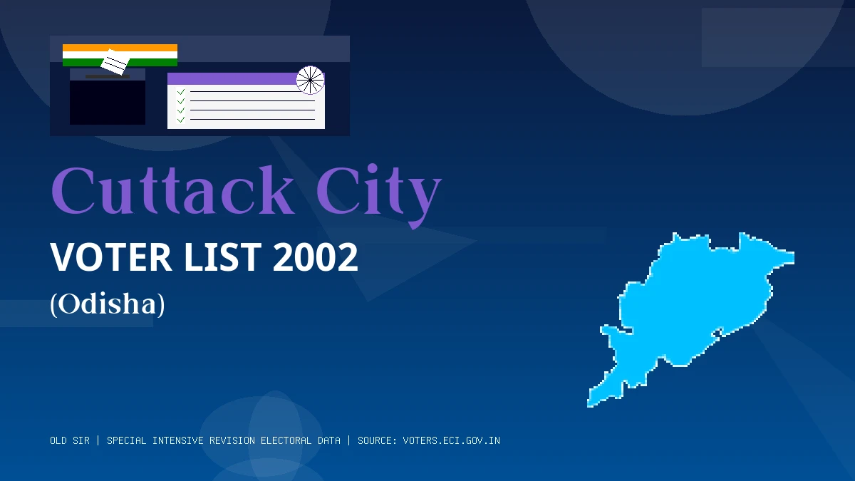 Cuttack City Voter List 2002 PDF Download Odisha
