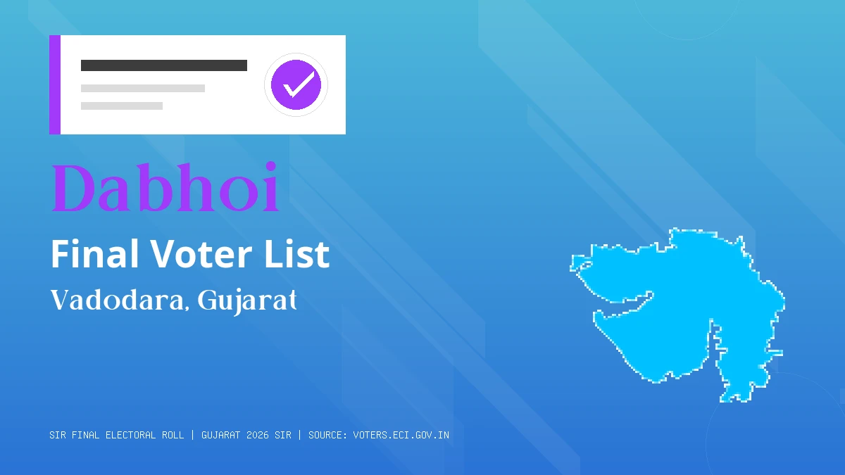 Dabhoi Final Voter List Gujarat