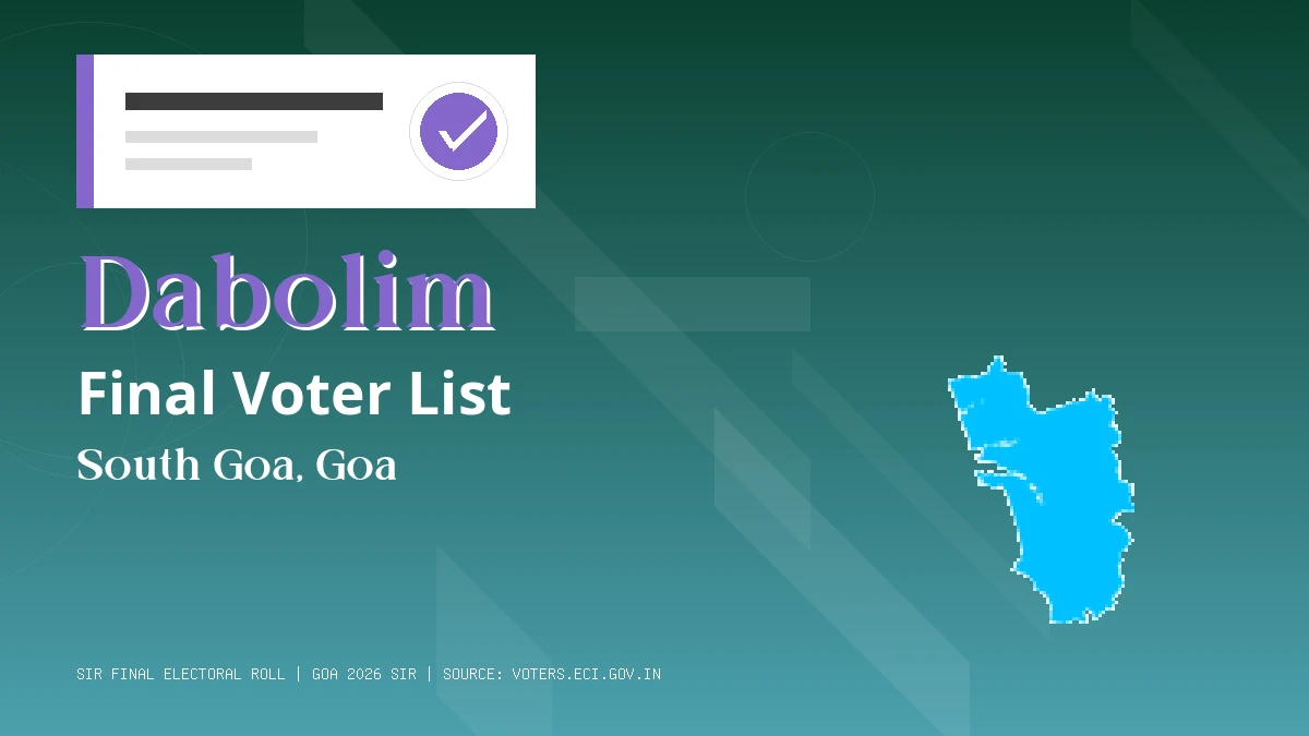 Dabolim Final Voter List Goa