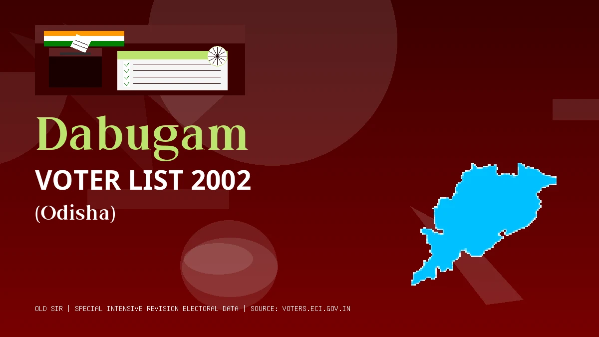 Dabugam Voter List 2002 PDF Download Odisha