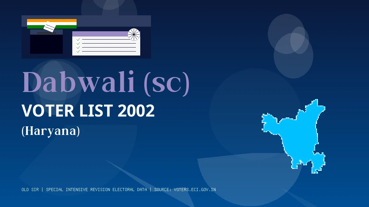 Dabwali (sc) Voter List 2002 PDF Download Haryana