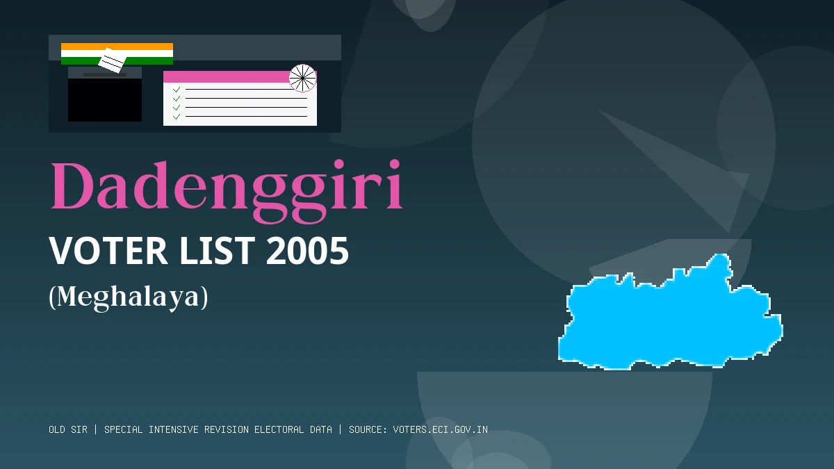 Dadenggiri Voter List 2005 PDF Download Meghalaya