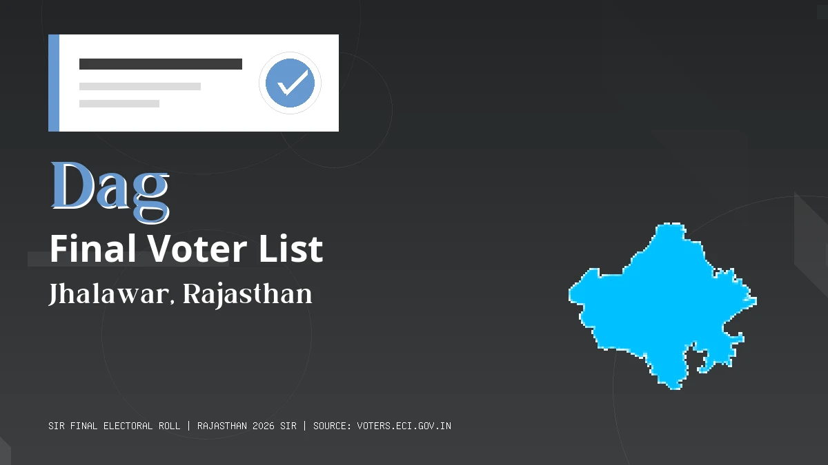 Dag Final Voter List Rajasthan