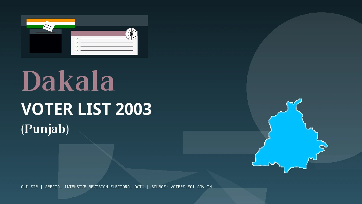 Dakala Voter List 2003 PDF Download Punjab