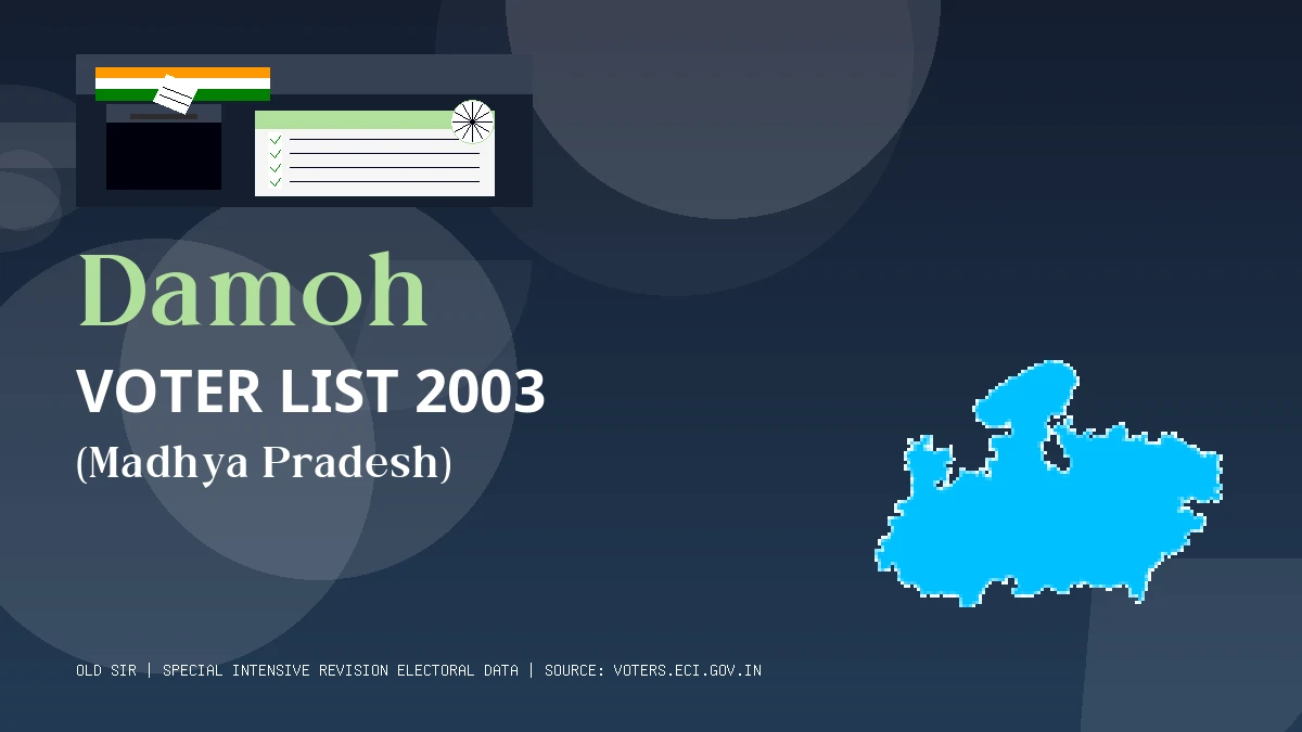 Damoh Voter List 2003 PDF Download Madhya Pradesh