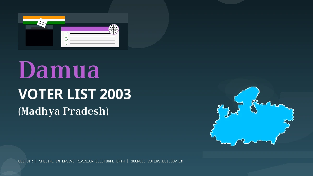 Damua Voter List 2003 PDF Download Madhya Pradesh