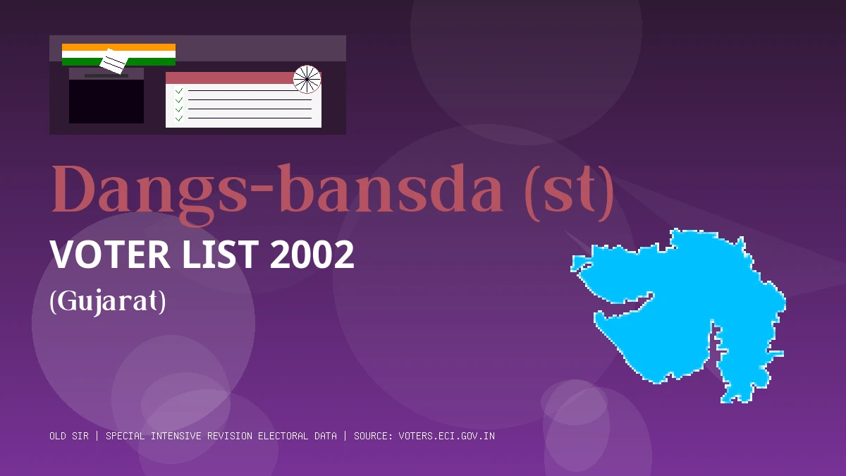 Dangs-bansda (st) Voter List 2002 PDF Download Gujarat