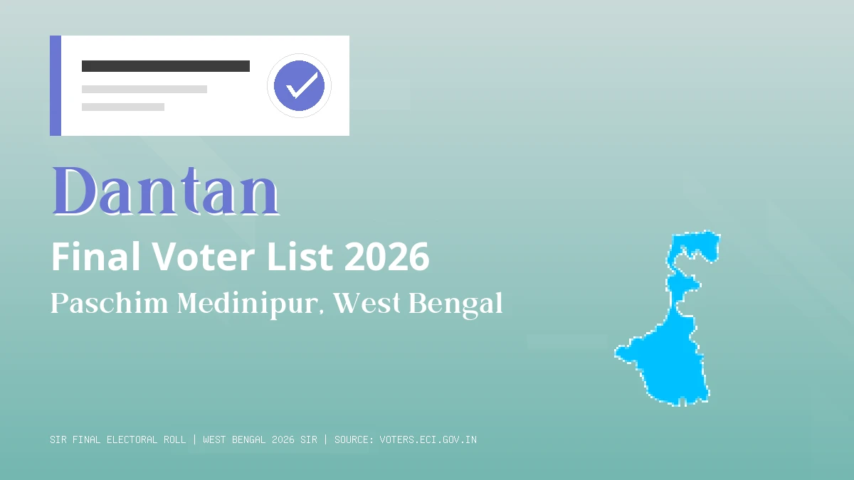 Dantan Final Voter List 2026 West Bengal