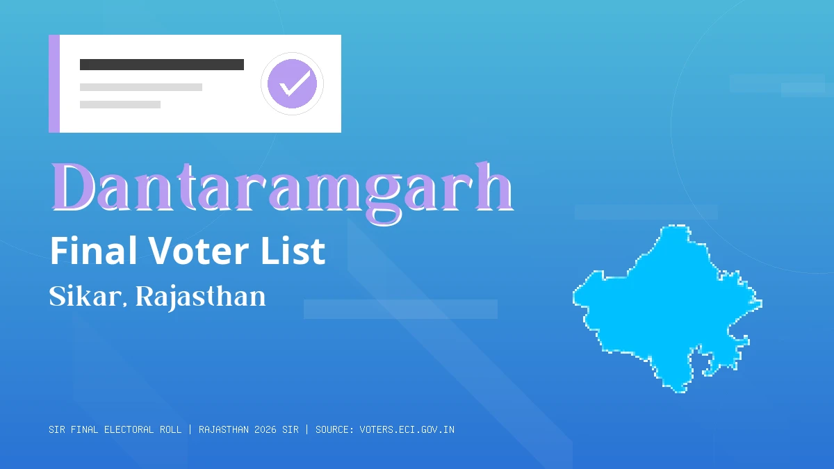 Dantaramgarh Final Voter List Rajasthan