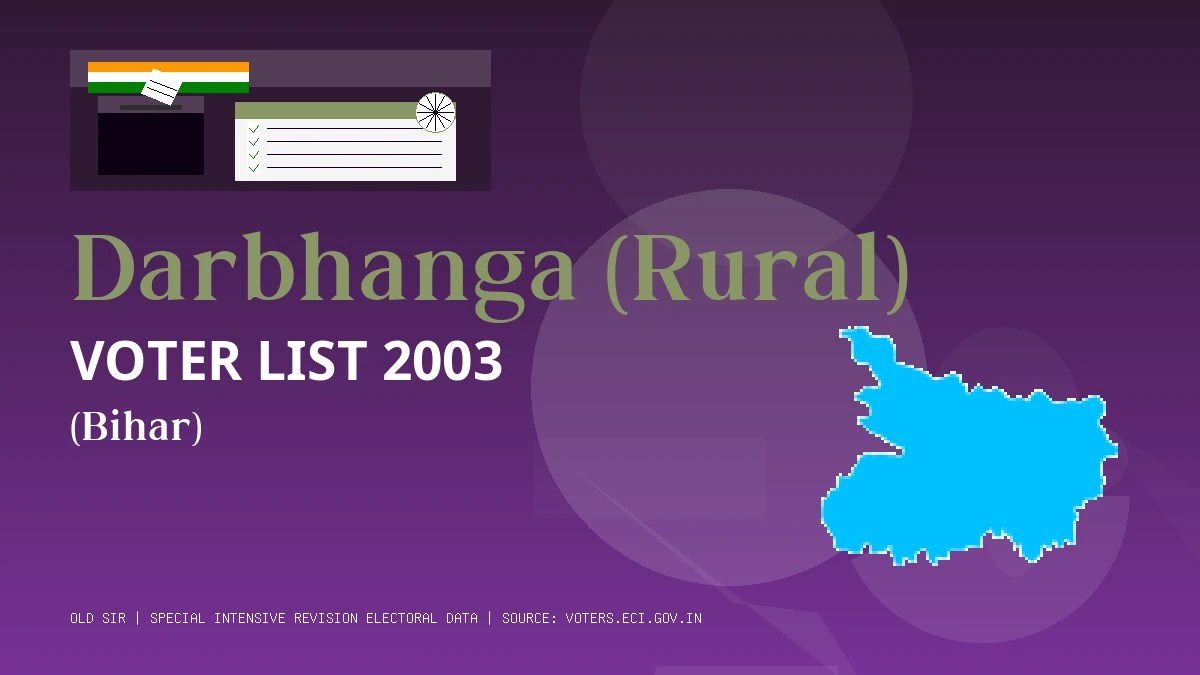 Darbhanga (Rural) Voter List 2003 PDF Download Bihar