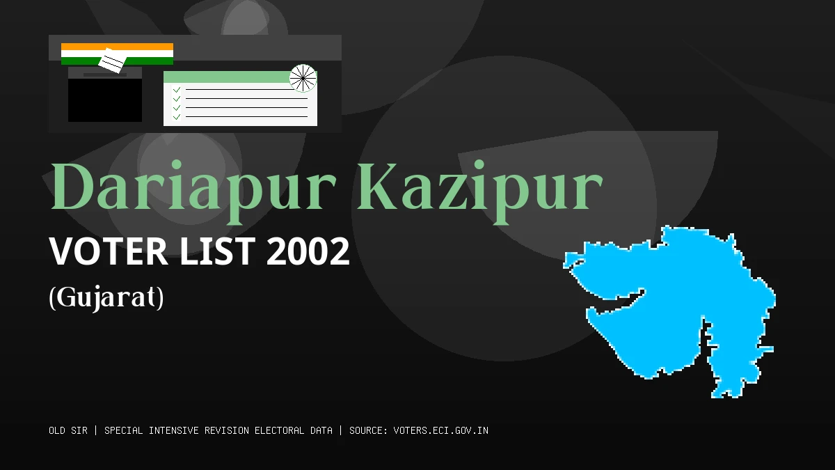 Dariapur Kazipur Voter List 2002 PDF Download Gujarat