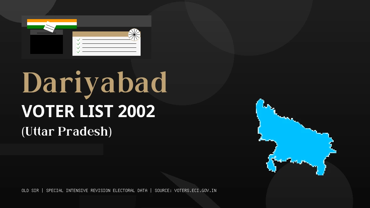 Dariyabad Voter List 2002 PDF Download Uttar Pradesh