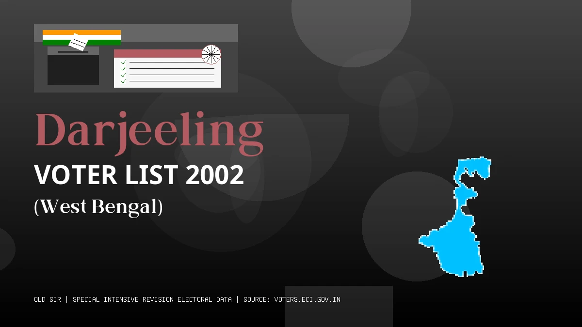 Darjeeling Voter List 2002 PDF Download West Bengal