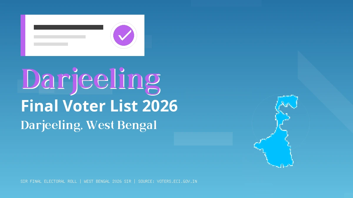 Darjeeling Final Voter List 2026 West Bengal