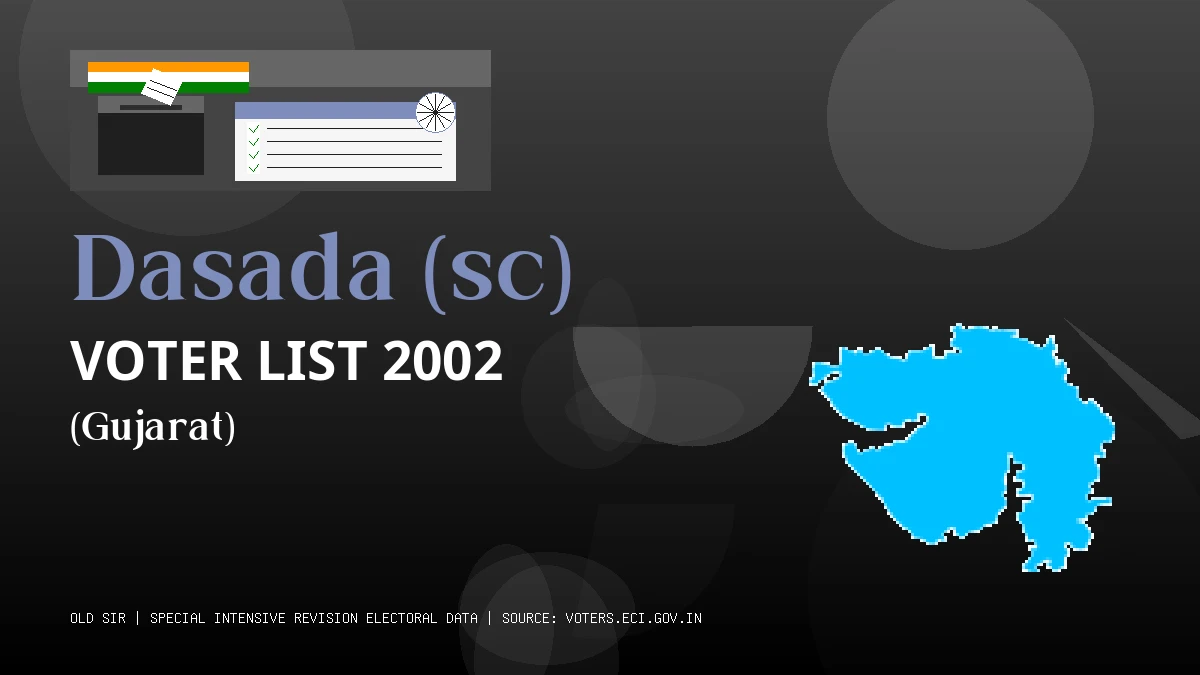 Dasada (sc) Voter List 2002 PDF Download Gujarat