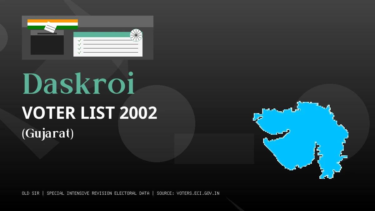 Daskroi Voter List 2002 PDF Download Gujarat