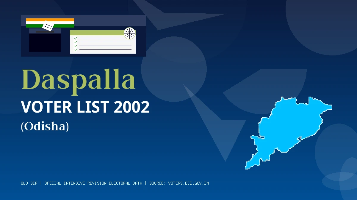 Daspalla Voter List 2002 PDF Download Odisha